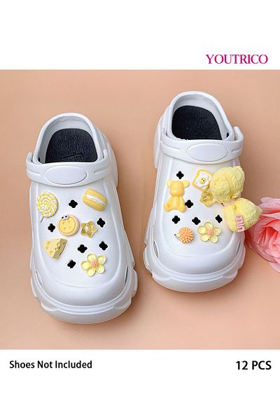 Youtrico 12pcs Creamy Pastel Jibbitz Charms for Slipper Ornament