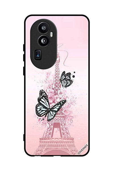 Covernex غطاء حماية لهاتف Oppo Reno 10 Pro Plus بنقشة فراشات على برج إيفل