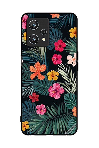 Covernex غطاء حماية لهاتف Realme 9 Pro بنقشة زهور متعددة الألوان وريش أخضر داكن
