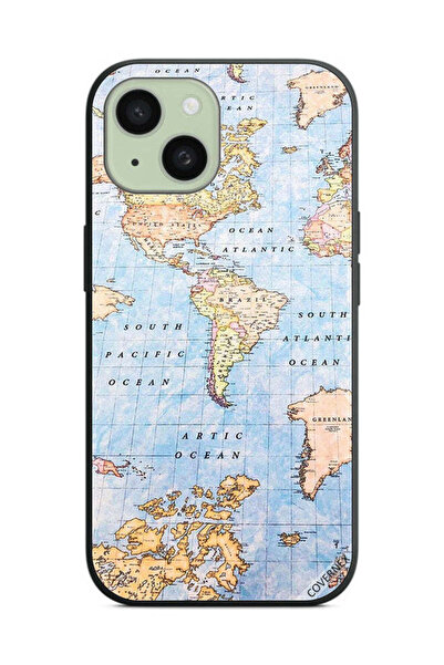 Covernex غطاء حماية لجهاز Apple iPhone 15 خريطة العالم