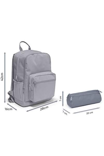 Coral High Boy's Backpack and Pen Holder Set - Black and White Geometric Shapes - Primary School