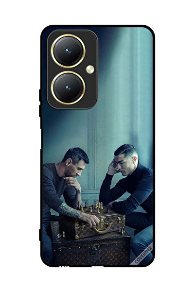 Covernex غطاء حماية لهاتف فيفو Y27 4G ميسي ضد رونالدو يلعبان الشطرنج