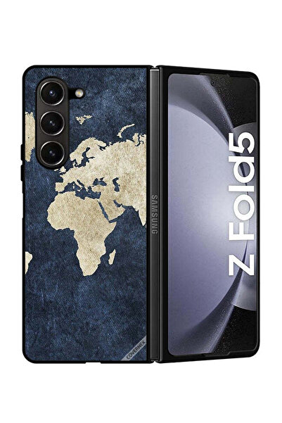 Covernex غطاء حماية لهاتف سامسونج جالاكسي زد فولد 5 بنمط خريطة على الجينز