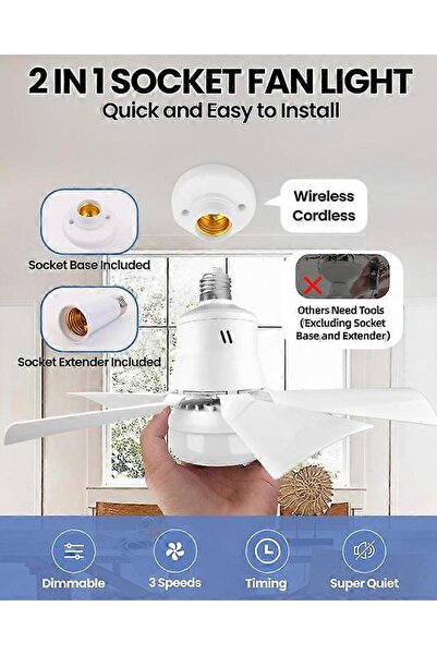 ENSUN e27 tavan fanı beyaz ısık sarı ısık sıvrisinek kovar