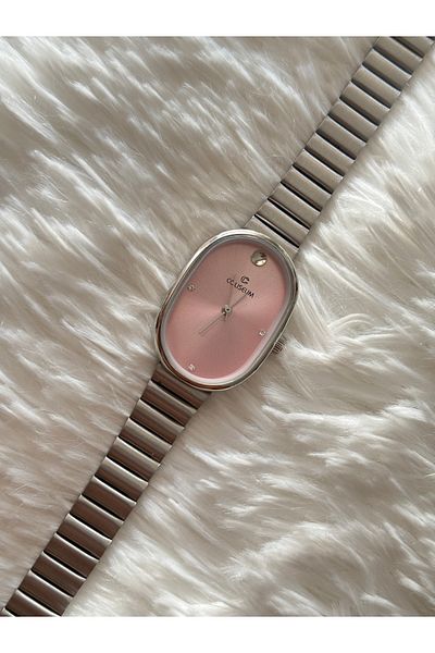 muren Pink Mirror Detailed Oval Cord Adjustable Women's Wristwatch