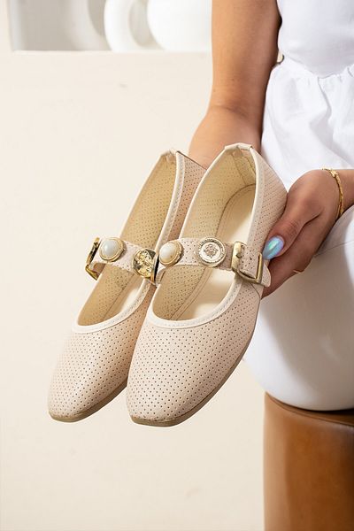 Moda Frato Modafrato Alessa Stoned Women's Ballerina Daily Summer Shoes