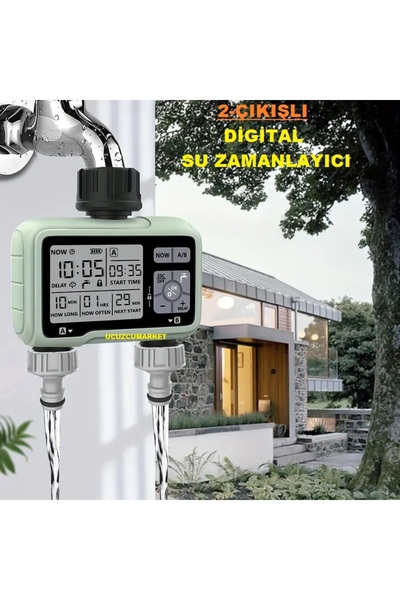 Kalite 2-ÇIKIŞLI DİGİTAL OTOMATİK SU ZAMANLAYICI ( İKİ ÇIKIŞ AYRI ZAMANLARDA ...