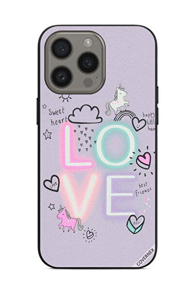 Covernex غطاء حماية لهاتف Apple iPhone 15 Pro Max بتصميم قلب جميل ووحيد القرن