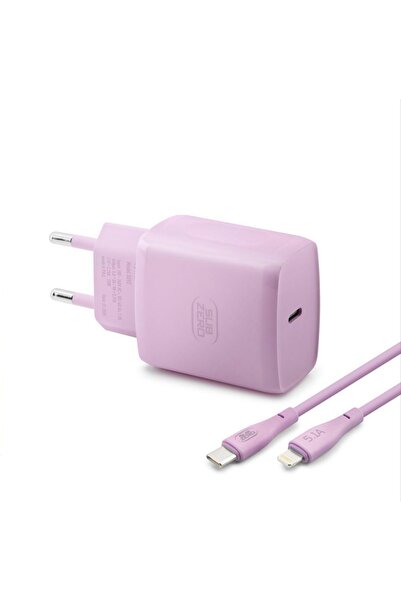 Subzero zero SG92 25W PD Lightning pembe renkli Hızlı Şarj Adaptörü ve Kablo ...