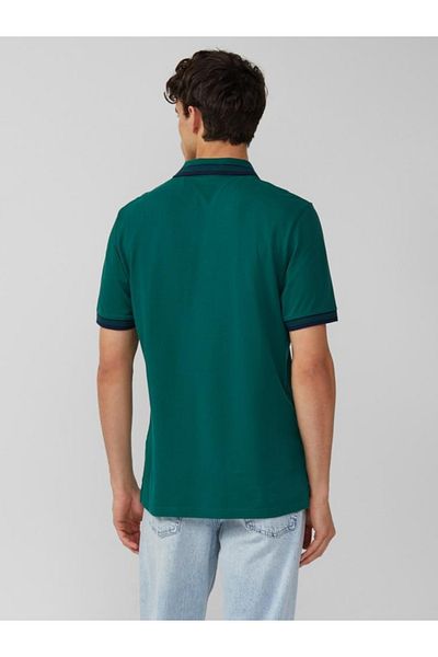 s.Oliver Men's polo shirt with logo print and contrast details