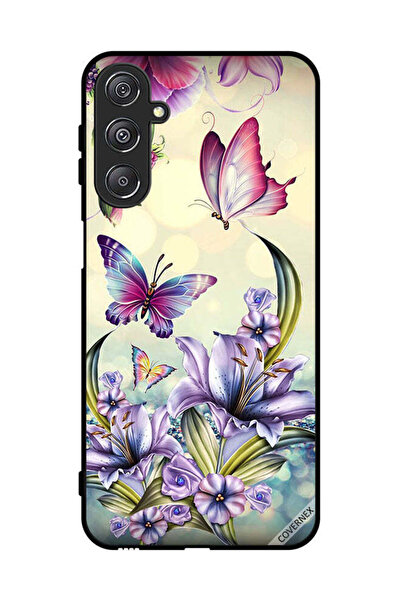 Covernex غطاء حماية لهاتف سامسونج جالاكسي M34 5G بنقشة زهور أرجوانية وفراشات