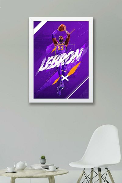 Saturn Pictură înrămată de LeBron James - Pictură poster NBA de baschet