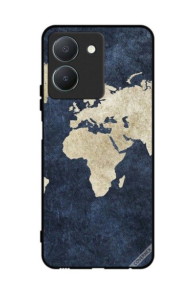 Covernex غطاء حماية لهاتف Vivo Y36 4G بنمط خريطة على الجينز