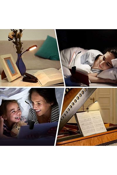 JustZEN Lampa pentru citit JustZEN cu clema de prindere pe carte, 14 led-uri, 5 moduri de iluminare