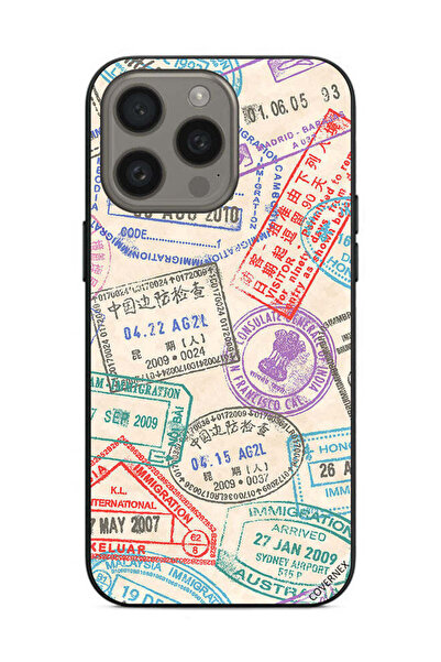 Covernex غطاء حماية لهاتف Apple iPhone 15 Pro Max بنمط طوابع السفر