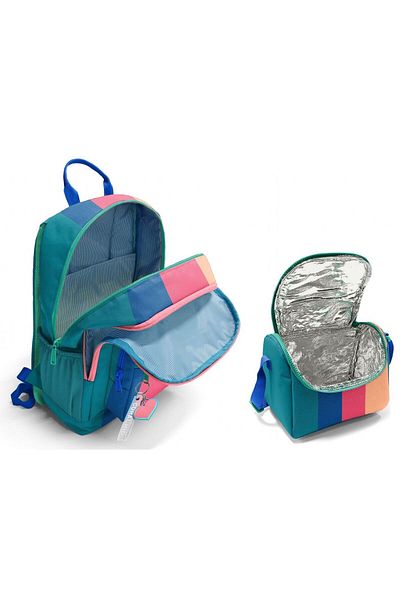 Coral High Set rucsac și nutriție pentru școala primară și gimnazială - culoare verde albastru roz pentru fete