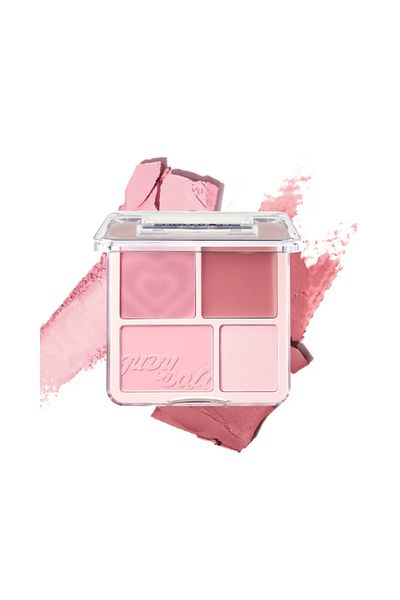 JUDYDOLL 4 Color Blush & Highlight Palette #03 Ballerina Dream 9g - blush and highlighter palette
