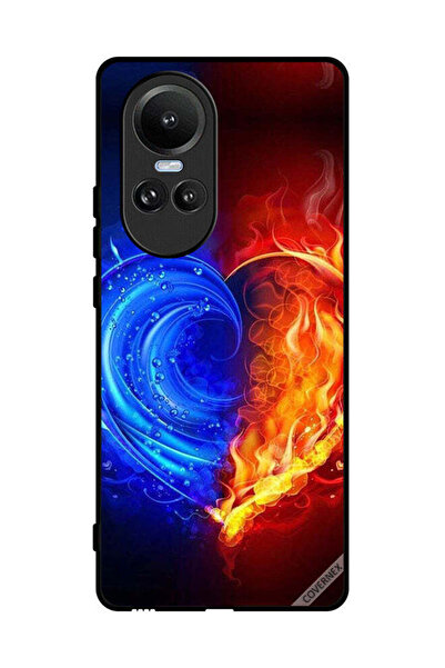 Covernex غطاء حماية لهاتف Oppo Reno10 Pro بخلفية قلب النار والماء