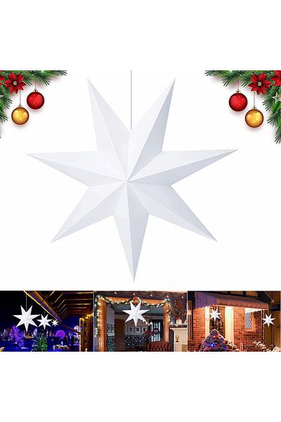 SUNSHINE Christmas Star, White, Paper, 30x30 Cm