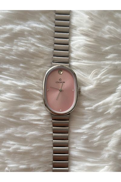 muren Pink Mirror Detailed Oval Cord Adjustable Women's Wristwatch