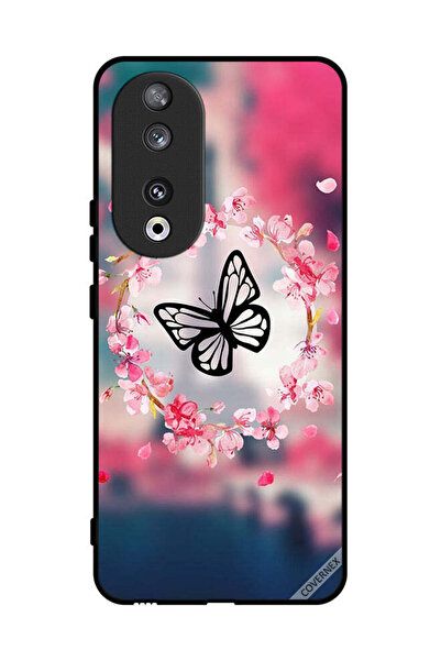 Covernex غطاء حماية لهاتف Honor 90 بتصميم فراشة وحلقة زهور