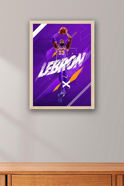 Saturn Pictură înrămată de LeBron James - Pictură poster NBA de baschet