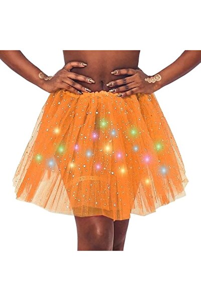 Ronyes Fustă tutu cu LED-uri, balet pentru fete, multicoloră, 40 cm