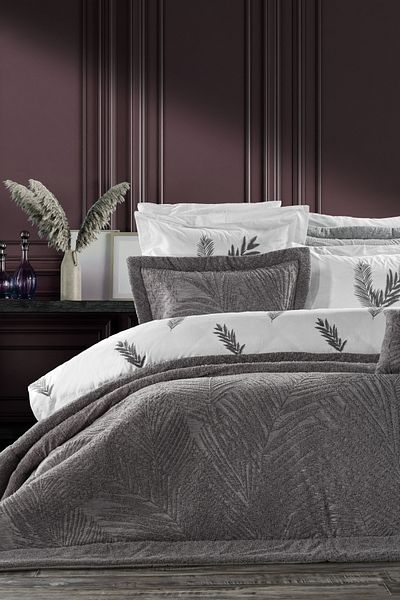 ZEBRA CASA طقم سرير بالميرا / أنثراسايت