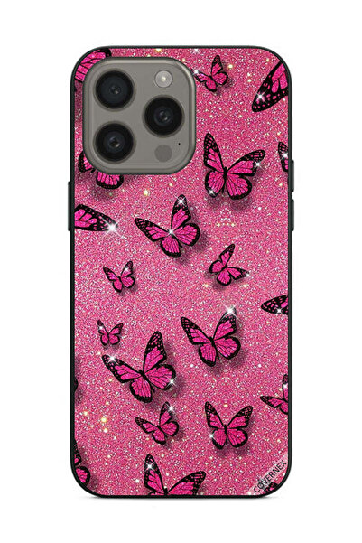 Covernex غطاء حماية لهاتف Apple iPhone 15 Pro برسومات لامعة وفراشات