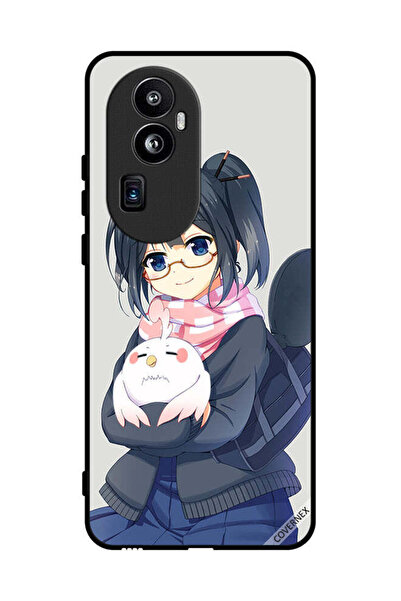 Covernex غطاء حماية لهاتف Oppo Reno 10 Pro Plus، رسم فتاة تحمل حيوانًا أليفًا