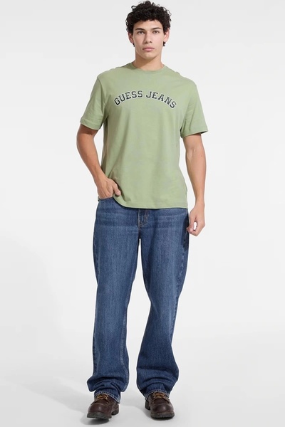 Guess Ss Cn Reg Collegiate Tee Men's Green T-Shirt M5Ri75K8Fq4-G8Ej