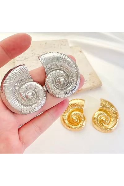 Çelik Seashell Model Steel Earrings