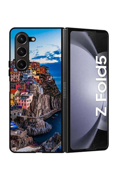 Covernex غطاء حماية لهاتف سامسونج جالاكسي زد فولد 5 - منازل ملونة على البحر