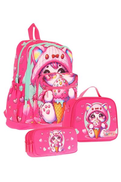 KAUKKO Set ghiozdan cu patru compartimente + nutriție + suport pentru stilou ...