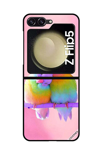 Covernex غطاء حماية لهاتف سامسونج جالاكسي زد فليب 5 - طيور لطيفة