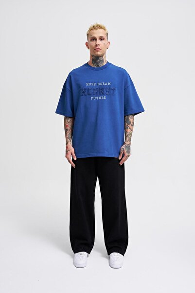 Machinist Ανδρικό μπλουζάκι Hope Dream με τύπωμα oversized Midnight Blue