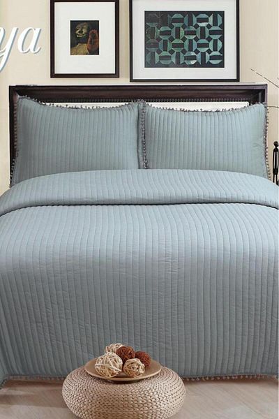 Çeyiz Diyarı Asian Fiber Filled Single 180X240 cm Bedspread Anthracite