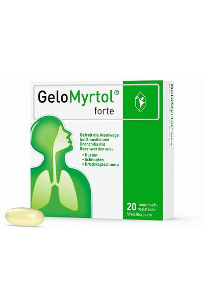 GeloMyrtol Herbal Medicine, GeloMyrtol Forte, Mucolytic against and Sinusitis, 20 capsules