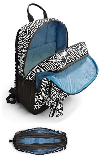 Coral High Set rucsac și suport stilou pentru băieți - forme geometrice alb-negru - școala primară