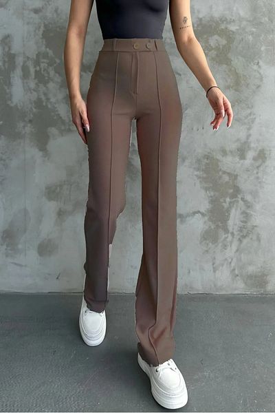 Vespo Double Button Lycra Palazzo Trousers