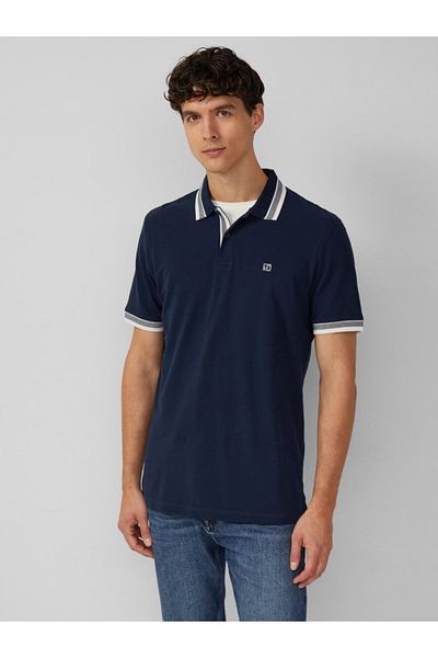 s.Oliver Men's Polo Shirt With Logo Print And Contrast Details