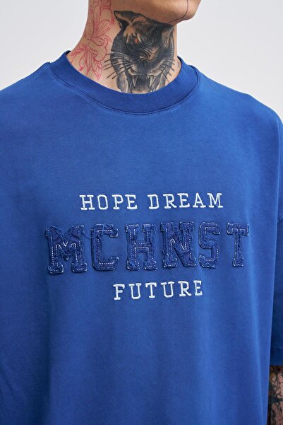 Machinist Ανδρικό μπλουζάκι Hope Dream με τύπωμα oversized Midnight Blue