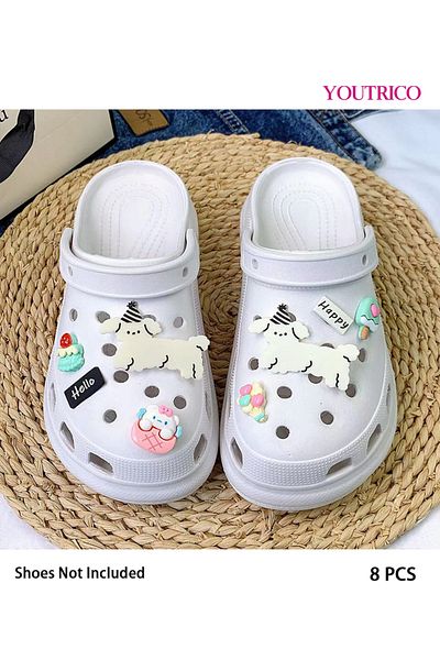 Youtrico 8pcs Cloud and Dog Jibbitz Charms for Slipper Ornament