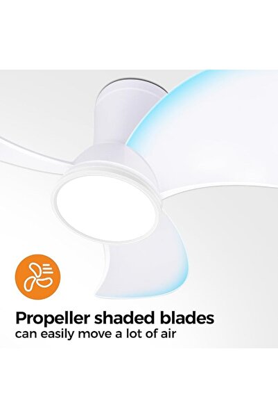 slochi Ανεμιστήρας οροφής με φωτισμό, 6 ταχύτητες, 30 dB, διάμετρος 76 cm, 3 θερμοκρασίες χρώματος