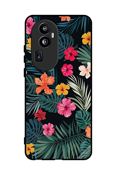 Covernex غطاء حماية لهاتف أوبو رينو 10 برو بلس - زهور متعددة الألوان وريش أخض...
