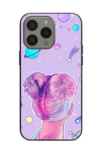 Covernex غطاء حماية لهاتف Apple iPhone 15 Pro - فن الفتاة ونجوم الفضاء