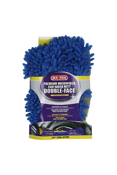 MAFRA Double Face Premium Car Wash Mitt Blue and Yellow