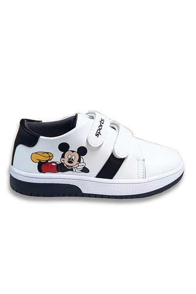 welissa Black and White Velcro Printed Comfortable Sports Shoes