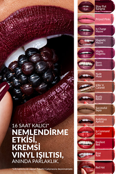 AVON Power Stay Kremsi Vinyl Likit Ruj - Rose Rule