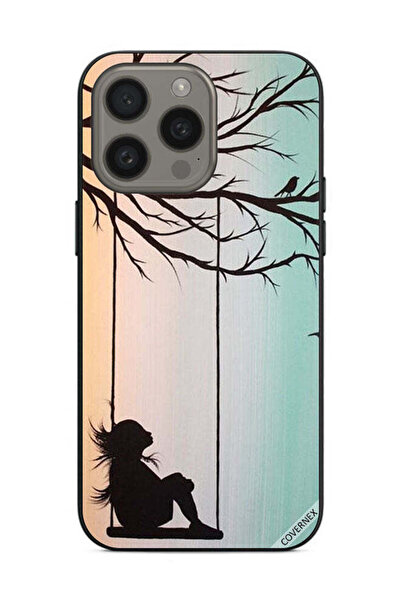 Covernex غطاء حماية لهاتف Apple iPhone 15 Pro Max رسم فني لفتاة صغيرة حزينة